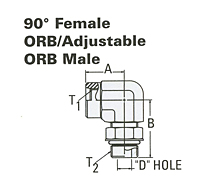 90o Female ORB-Adjust. ORB Male